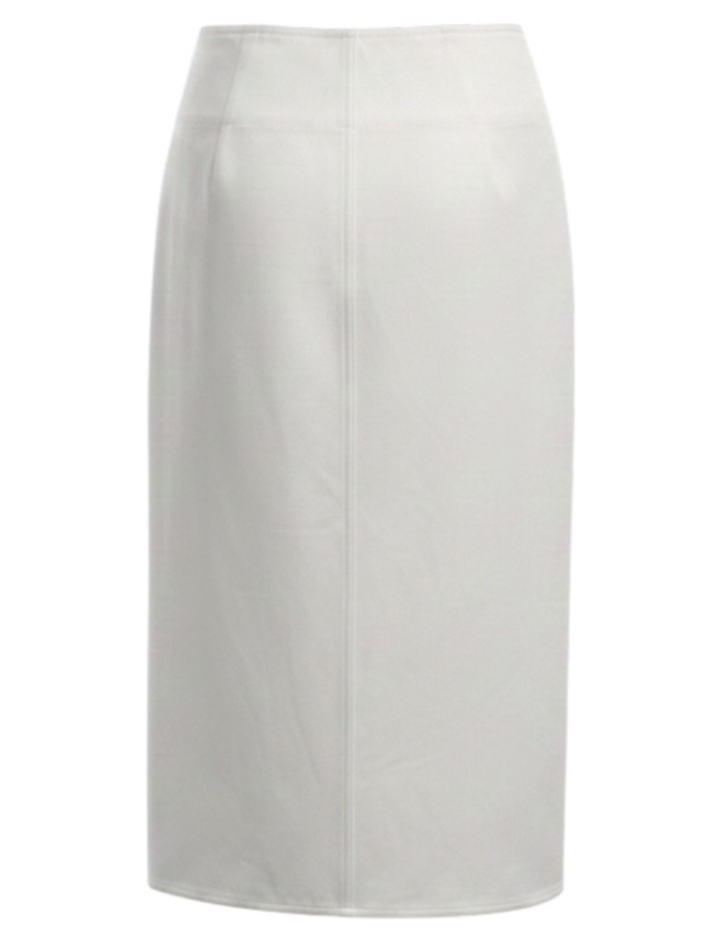 MONCLER WHITE COTTON WRAP MIDI SKIRT WITH LOGO BELT - Picture 2 of 7